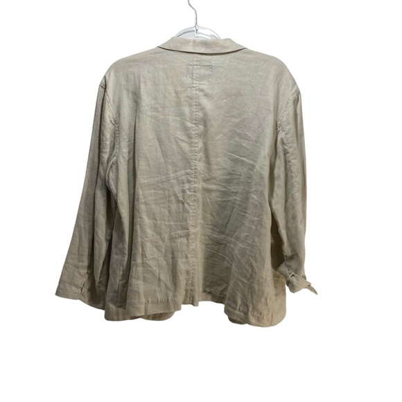 Sanctuary Linen Ecru Sand  Blazer Women L Resortwear Minimalist Old Money Career - Picture 3 of 8